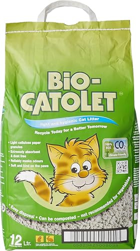 Bio-Catolet Light & Hygienic Recycled Paper Granules Cat Litter 12 Litre (Pack of 2)