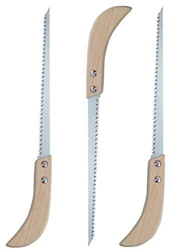 Rrlihjgu Scie À Main Portative Jardin Scie À Main Portative Extérieure Petite Scie À Main Domestique Scie À Main À Dents Fines en Bambou Scies D'élagage 3 Pièces pour L'élagage des Arbres
