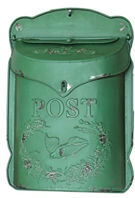 JDSHFEN Cassetta Postale, Cassette delle Lettere di Sicurezza per Appartamento Domestico in Stile Inglese Vintage Americano in Metallo con 2 Chiavi per Parete Esterna, Matrimonio