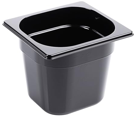 Récipient gastronorme GN 1/6 - En plastique - Noir - 2,4 l - Profondeur : 150 mm