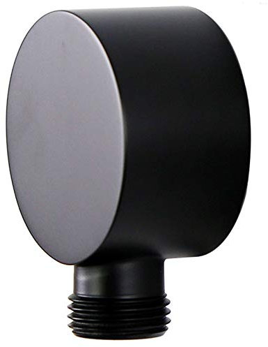 Restikiant Gomito di Alimentazione Un Parete, Connettore per Tubo Doccia da Parete Rotondo nel Accessori Uscita Acqua G1 / 2 Pollici per Doccia-Nero