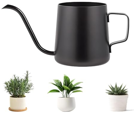 250 ml Black Long Spout Watering Can, Black Stainless Steel Garden Mini Watering Can for Small Indoor Plants Indoor Plants, Succulents