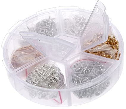 HOMSFOU 750pezzi Ganci Occhielli Filettati Per Creazione Gioielli Ganci Avvitabili Per Progetti Fai Da Te Facili Da Installare e Manutenere Materiale Resistente Alla Corrosione Compatibili