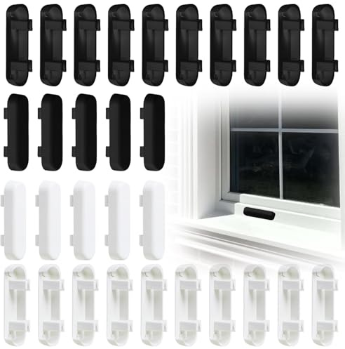 Lot de 30 bouchons de drainage de fenêtre en UPVC à double vitrage pour fenêtres en UPVC (15 pièces, noir et 15 pièces)