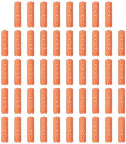PATIKIL 48 st skosnöre spetsar, legering 23 mm öppen mun aglets skor spetsband ändspets keps ersättning för gör-det-själv kläder strängar, ljus orange