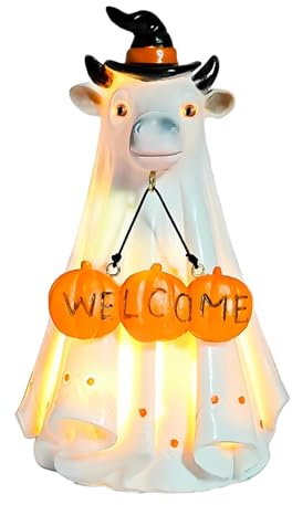 Figuras de Halloween | Figura Fantasma iluminada decoración de Halloween, decoración de Mesa para Chimenea, casa encantada, de jardín, Camping Ventana