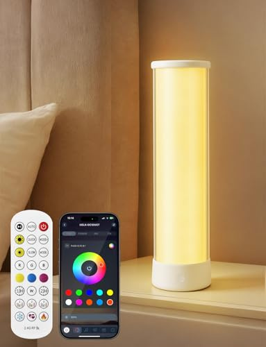 Lámpara de mesa LED inteligente, lámpara de noche recargable de 4000 mAh con mando a distancia y aplicación, 16 millones de colores, temporizador y modo música, lámpara decorativa para dormitorio.