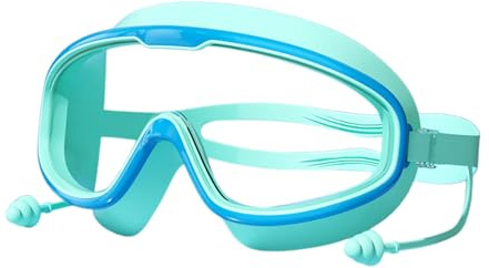BUBEFSKD Kids Swimming Goggles Children Swim With Earplugs Nose Clip Frogs Resistant Wide View Kids For 3-16 Protective Goggles