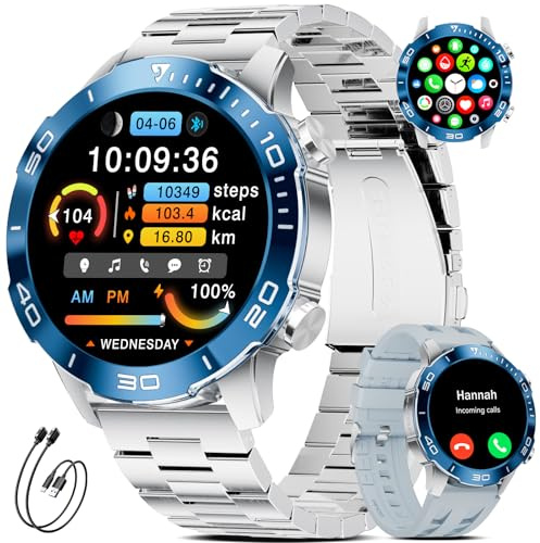 SUNKTA Orologio militare da uomo con funzione telefonica, orologio sportivo da 1,43 pollici, IP68, impermeabile, batteria da 450 mAh, con 100 + modalità sportive, frequenza cardiaca 24/7/SpO2/monitor