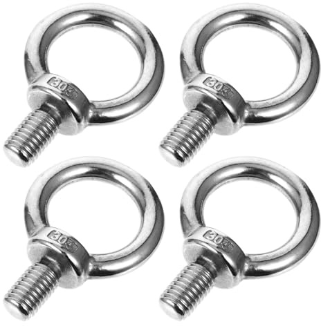 WEKAMOS Bulloni ad Anello in Acciaio Inossidabile 304 Set da 4 Pezzi Viti ad Occhiello Compatte Lucidate Accessori per Fissaggi senza Attrezzi per Uso Pratico e Montaggio Rapido