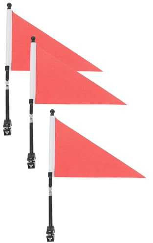 Hemobllo Banderas para Manillar de Bicicleta, Kit de 3 Banderas Triangulares de Seguridad, Decoración Portátil Resistente para Bicicletas, Triciclos y Scooters Infantiles