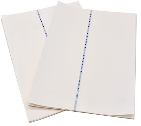 Compatible for impresión oficial Papel de seguridad de algodón de 90 g/m² con hilo interrumpido verde-azul integrado for documentos, certificados y diplomas(White-50Sheets)