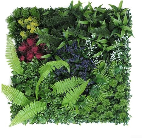 Plastkonstgjord torv fyrkantig panel 50 x 50 cm konstgräs väggdekor för hemmakontor hotell café grönska display (1)