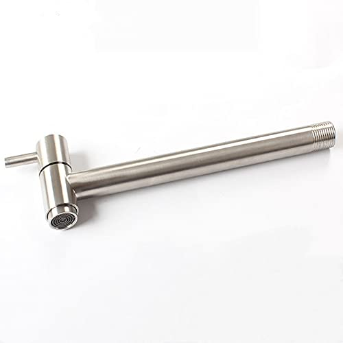 Grifo de acero inoxidable montado en la pared extra largo de la fregona de agua fría grifos de la piscina de la lavadora del jardín