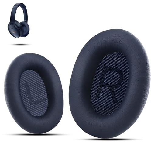 Premium Ohrpolster Ersatz für Bose Kopfhörer Ohrpolster kompatibel mit Bose QuietComfort 35 II / QC35 / QC25 / QC2 / QC15 / Ae2 / Ae2i / Ae2w / SoundTrue & SoundLink von Krone Kalpasmos -Dunkelblau
