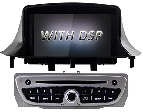 SFUO Multimédia GPS La Navigation WiFi 1 Radio de Voiture DIN stéréo 4G 64G DSP PX5 Voiture Android 10.0 DVD Le Joueur Convient à Megane 3 Fluence 2009-2015 (Color : Silver with dsp)