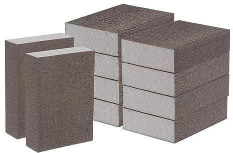 sourcing map 10 blocchi di spugna abrasiva superfine in schiuma a grana 800-1000, per lucidare cucina, metallo, legno, cartongesso, 100 x 70 x 25 mm