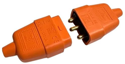 iSeventy9 10-Amp In-Line Flex Connector 3 Pin Cable Wire Joiner 3 Core Orange