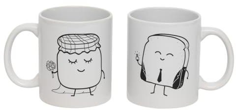 Mr. Wonderful - Set de 2 tazas Iconic - Juntos es mejor - 2 Tazas de Cerámica - Tazas Originales para Regalar - Tazas con Mensaje