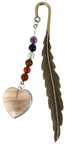 NUOBESTY Feder Lesezeichen Heilendes Lesezeichen Metalldekor Blattwender Japanisch Lesezeichen Im Vintage-stil Kristalldekor Lesezeichen Für Frauen Schule Jahrgang Ornamente Naturstein