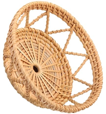 Alipis Cesta Tejida de Ratán para Frutas y Aperitivos, Redonda