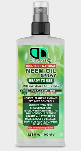 DD Teck Organic Neem Oil A Natural Garden Bug Spray for Plants & Horses.- Insect Repellent & Bug Repellent for House, Skin Care, Hair Growht (100ML SPARY)