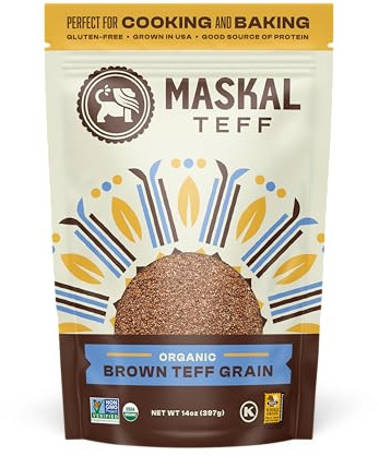 Maskal Teff Organic Brown Teff Grain, 14 Ounce