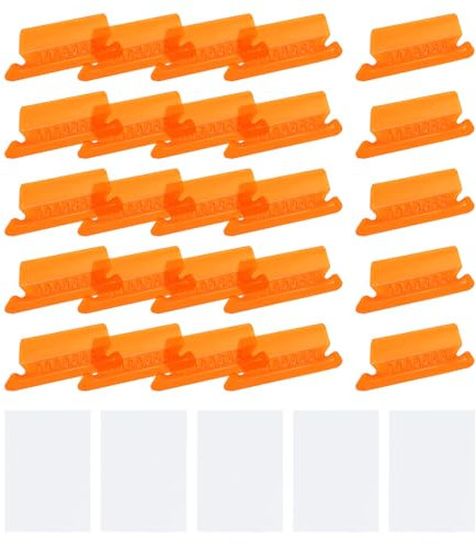 QUARKZMAN Hängende Registerreiter 2-Zoll-Registerreiter und Einsätze aus Kunststoff für klare Registeretiketten für hängende Ordner Orange 50 Stück