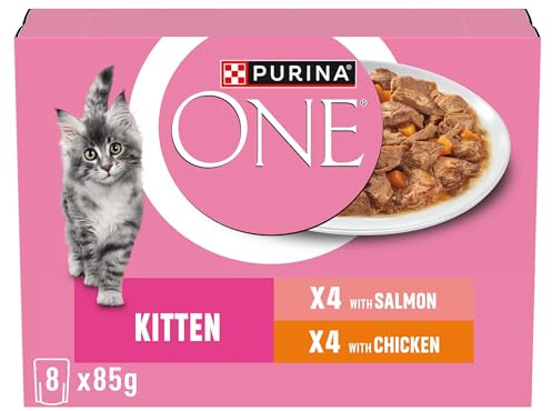 PURINA ONE Kitten Mini Fillets Salmon and Chicken Wet Cat Food 8x85g