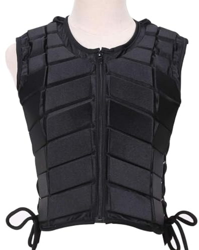 Zymoplas Chaleco Ecuestre fácil de Seguridad para Montar a Caballo, Tela de protección, Chaleco de Seguridad para Montar a Caballo, Chaleco para Montar, Amplia aplicación, Negro, CS