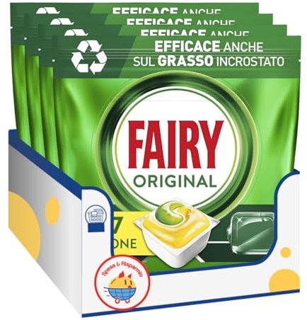Pastiglie Lavastoviglie Original Limone – 17 Capsule – Pulizia Profonda e Brillante kit con Spugna Brandizzata SPESA & RISPARMIO Inclusa – Variazioni 2/4/6 Pezzi (4)