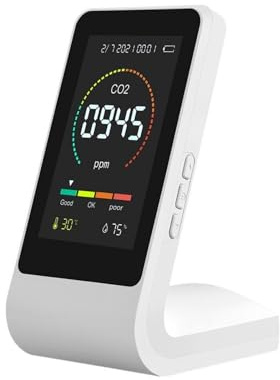 Detector de Gas, Medidor de CO2 3 en 1, Monitor de Calidad del Aire, Sensor Digital de Temperatura y Humedad, Detector de dióxido de Carbono portátil Multifuncional