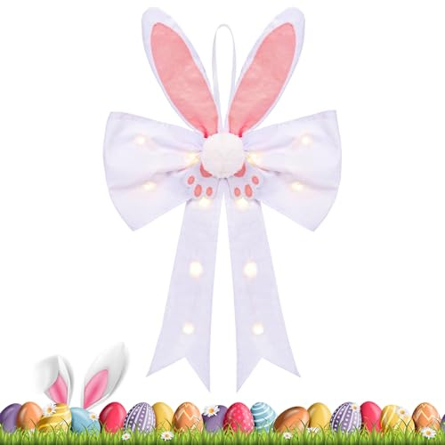 Nœud Couronne De Pâques,Décor Maison Mignon avec Oreilles De Lapin | Grand Nœud Pâques Décoration Fête | pour Fête de Vacances Chambre Salon Appartement Mur Porte
