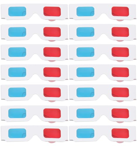 HEALEEP Gafas 3D de Cartón Anaglifo Rojo y Azul, Paquete de 50 Unidades, Tamaño Adultos, Gafas 3D para Películas y Juegos, Accesorio Portátil para Cine y Viajes
