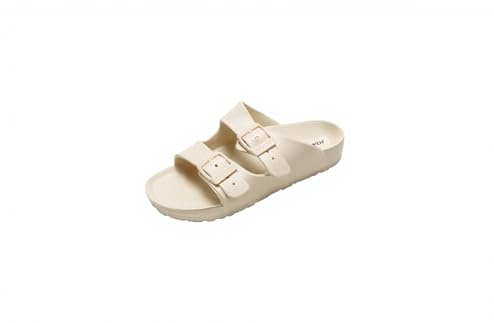 CLEIKS Scarpe Estive Donna Pantofole Domestiche Sandali Femminili Tempo Libero Doccia Spiaggia Calzature Balneari (Beige, 38 EU, WEB250087-0)