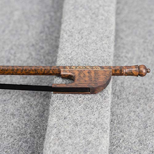 VINGOBOW Barock Geigenbogen Violine Geigen bogen aus Schlangenholz Wunderbare Balance, schwarzes Rosshaar für lauten Ton und starker Stock Master Level