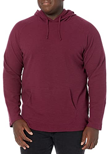 Amazon Essentials Men's Long-Sleeve Slub Thermal Pullover Hoodie (Previously Goodthreads), Burgundy, M