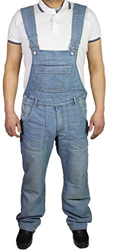 McCarthy Jeans Mens Denim Lightwash Blue Dungarees King Size Overalls
