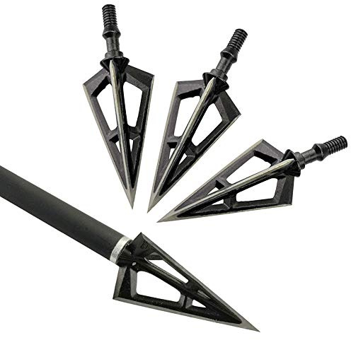 MILAEM 6 Piezas Tiro con Arco Puntas de Caza Broadheads 100 Grano Puntas de Flecha Cabezas Anchas para Arco recurvo Compuesto Flecha de Caza (Broadheads)
