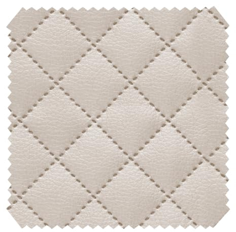 novely® SOLTAU Kunstleder - 3-lagig gesteppter Möbelstoff - Kaschierter Volumen-Polsterstoff mit Karo-Muster - Pflegeleichte Meterware 1lfm | Farbe: 33 Beige