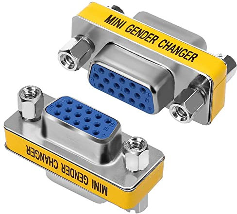 VMOJO VGA Coupler 2 Pack VGA SVGA Connector 15 Pin Female to Female Mini Gender Changer Adapter