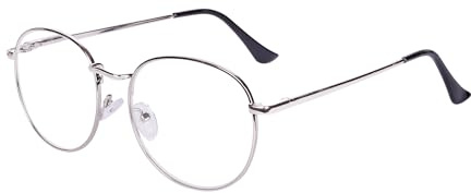 Läsglasögon herr dam metallram klar lins + glasögonband (Silver +2.5)