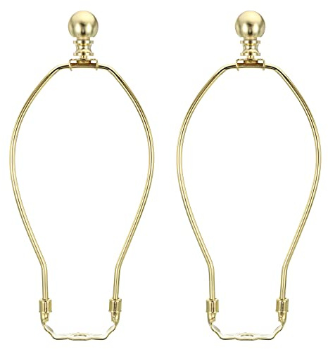 PATIKIL 9 Inch Lamp Harp Kit with Finial, 2 Set Detachable Shade Bracket Holder, DIY Lighting Accessories for Table Floor Lamps, Gold Tone