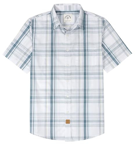 Dubinik® Chemise Homme Manches Courtes Carreaux De Travail Poche Casual Été Chemisette Homme Bouton Chemise Carreaux Homme