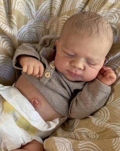 MineeQu Livsliknande Reborn sovande babydockor - 19 tum vinyl helkropp anatomiskt korrekta verkliga liv Newborn girl Dolls som ser realistiska ut