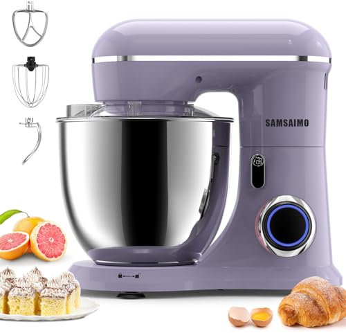 Stand Mixer, 6.5QT Tilt-Head Electric Kitchen Mixer 660W, 10-Speed Household food mixer with 304 Stainless Steel Bowl, Bread Cake Mixer include Dishwasher Safe Dough Hook, Beater and Whisk