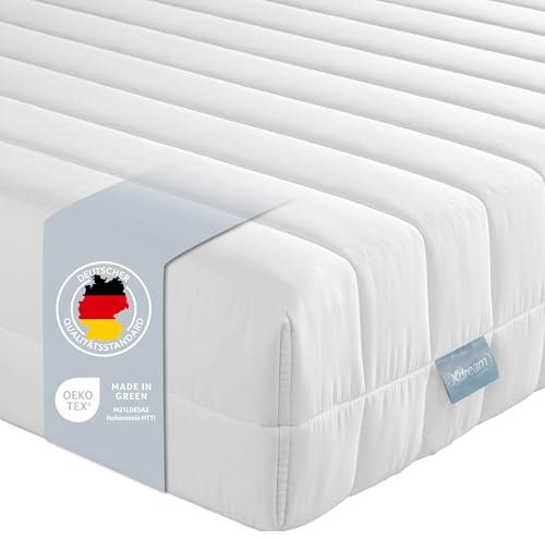 XDREAM Pure 7-Zonen Matratze 180x200cm | Ergonomische Kaltschaummatratze | Öko-TEX® | Härtegrad H4 (H4) I Hypoallergen & Antibakteriell | 11 cm hoch 180 x 200 cm