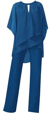 Generico Tuta Donna Elegante Cerimonia 2 Pezzi Completi di Pantaloni a Gamba Larga Moda Vestito Casual Completi Senza Maniche Tinta Unita Set Completo Sexy Formale Playsuit Chic per Matrimoni e Feste