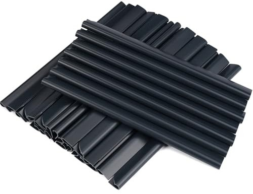WhizNook 30 Piezas Clips de Fijación de PVC, 19Cm PVC para Esteras de Doble Barra,Tiras de Protección Visual para Vallas, Tiras de Sujeción Rieles de Sujeción para Balcones y Jardines Antracita