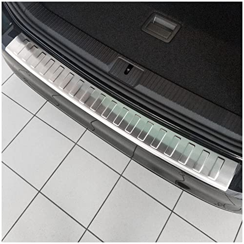 teileplus24 L667 Ladekantenschutz V2A Edelstahl kompatibel mit VW Passat B8 Kombi Facelift 2019- Abkantung, Farbe:Silber gebürstet